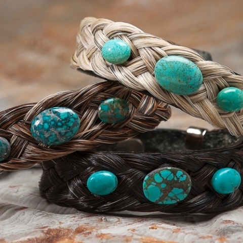 Turquoise and Horsehair Bracelet