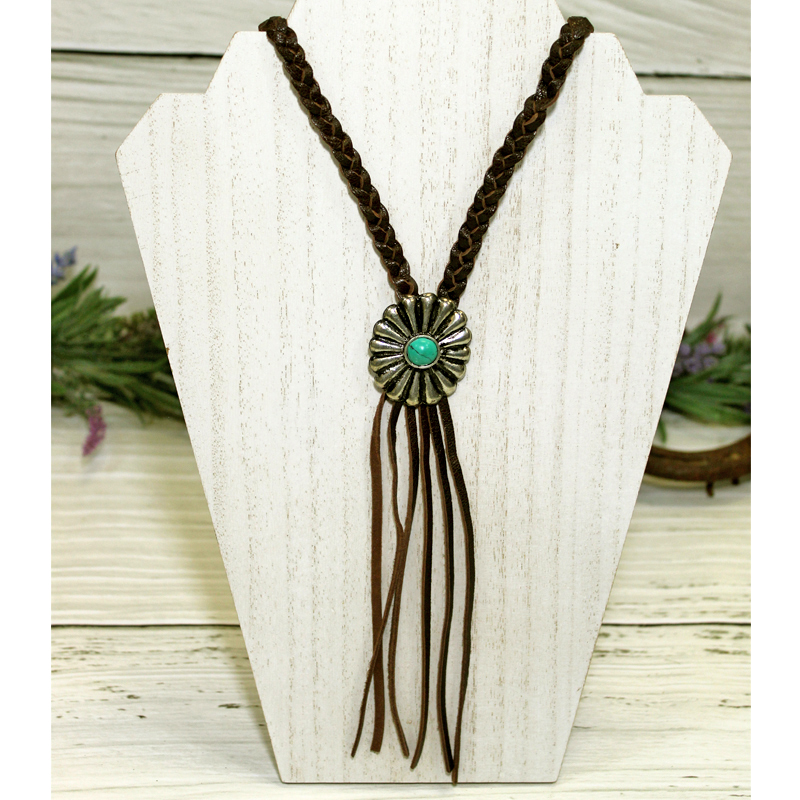 Long Leather Cowgirl necklace